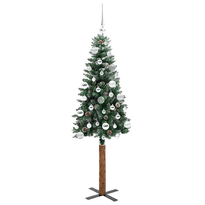 Schlanker Weihnachtsbaum mit 150 LEDs mit Ständer Grün 150 cm
