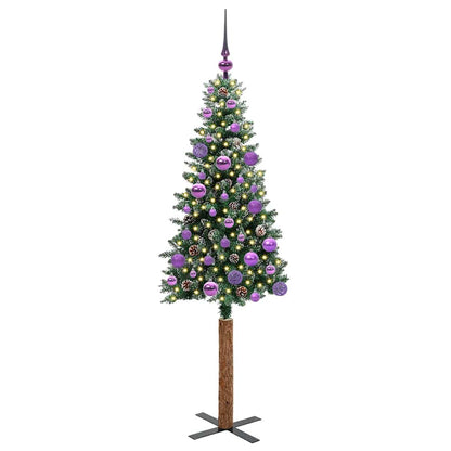 Schlanker Weihnachtsbaum mit 150 LEDs mit Ständer Grün 150 cm