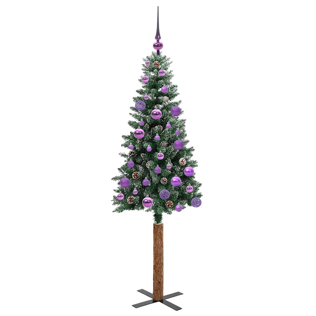 Schlanker Weihnachtsbaum mit 150 LEDs mit Ständer Grün 150 cm