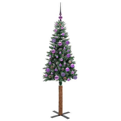 Schlanker Weihnachtsbaum mit 150 LEDs mit Ständer Grün 150 cm