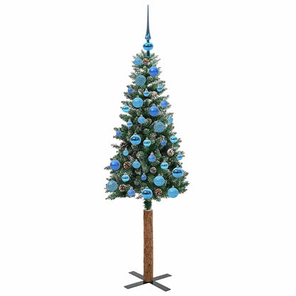 Schlanker Weihnachtsbaum mit 150 LEDs mit Ständer Grün 150 cm