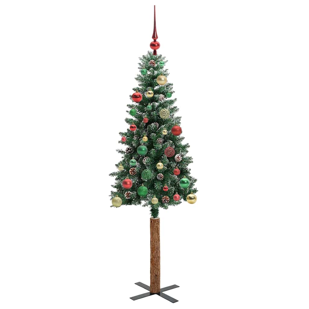 Schlanker Weihnachtsbaum mit 150 LEDs mit Ständer Grün 150 cm