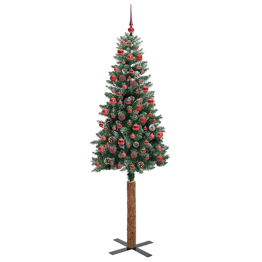 Schlanker Weihnachtsbaum mit 300 LEDs mit Ständer Grün 180 cm