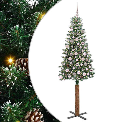Schlanker Weihnachtsbaum mit 300 LEDs mit Ständer Grün 180 cm