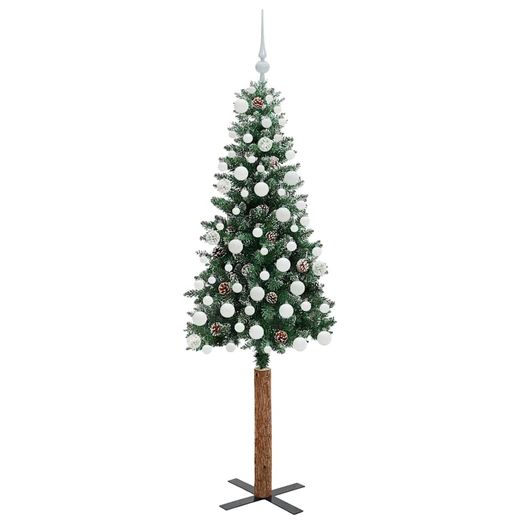 Schlanker Weihnachtsbaum mit 300 LEDs mit Ständer Grün 180 cm