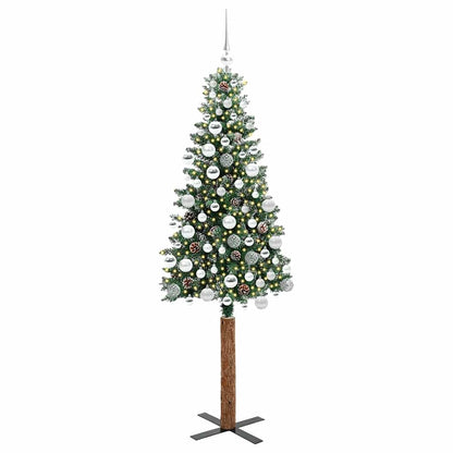 Schlanker Weihnachtsbaum mit 300 LEDs mit Ständer Grün 180 cm