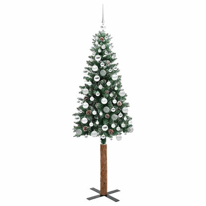 Schlanker Weihnachtsbaum mit 300 LEDs mit Ständer Grün 180 cm