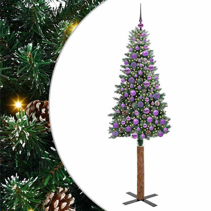 Schlanker Weihnachtsbaum mit 300 LEDs mit Ständer Grün 180 cm