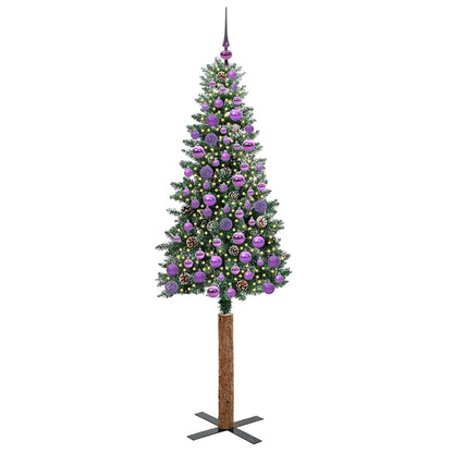 Schlanker Weihnachtsbaum mit 300 LEDs mit Ständer Grün 180 cm
