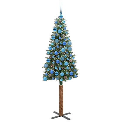 Schlanker Weihnachtsbaum mit 300 LEDs mit Ständer Grün 180 cm