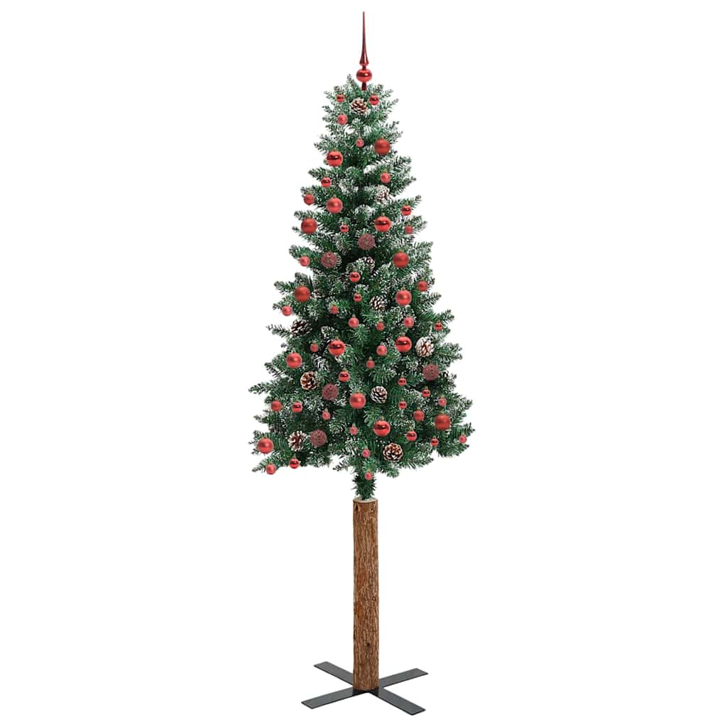 Schlanker Weihnachtsbaum mit 300 LEDs mit Ständer Grün 210 cm