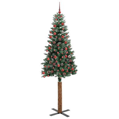 Schlanker Weihnachtsbaum mit 300 LEDs mit Ständer Grün 210 cm