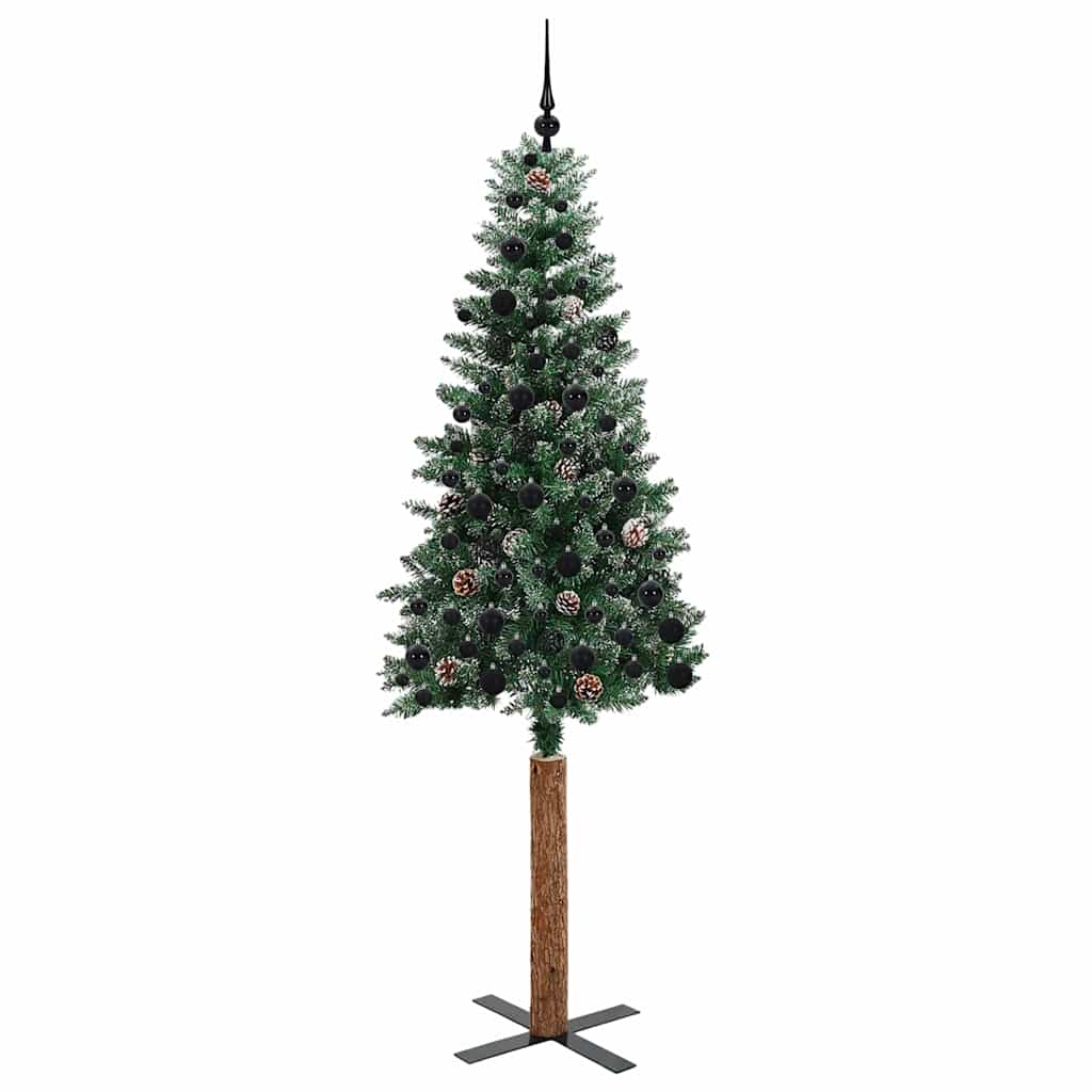 Schlanker Weihnachtsbaum mit 300 LEDs mit Ständer Grün 210 cm