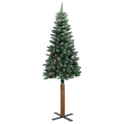 Schlanker Weihnachtsbaum mit 300 LEDs mit Ständer Grün 210 cm