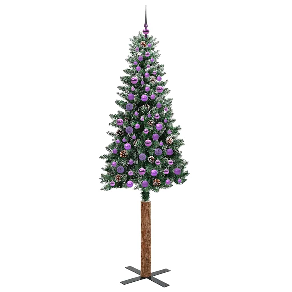 Schlanker Weihnachtsbaum mit 300 LEDs mit Ständer Grün 210 cm