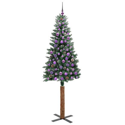 Schlanker Weihnachtsbaum mit 300 LEDs mit Ständer Grün 210 cm