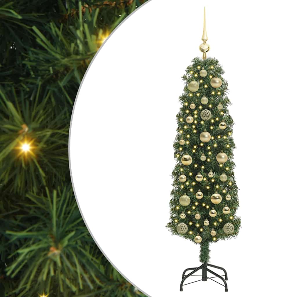Künstlicher Weihnachtsbaum mit 150 LEDs mit Ständer Grün 150 cm