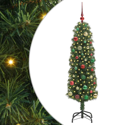 Künstlicher Weihnachtsbaum mit 150 LEDs mit Ständer Grün 150 cm