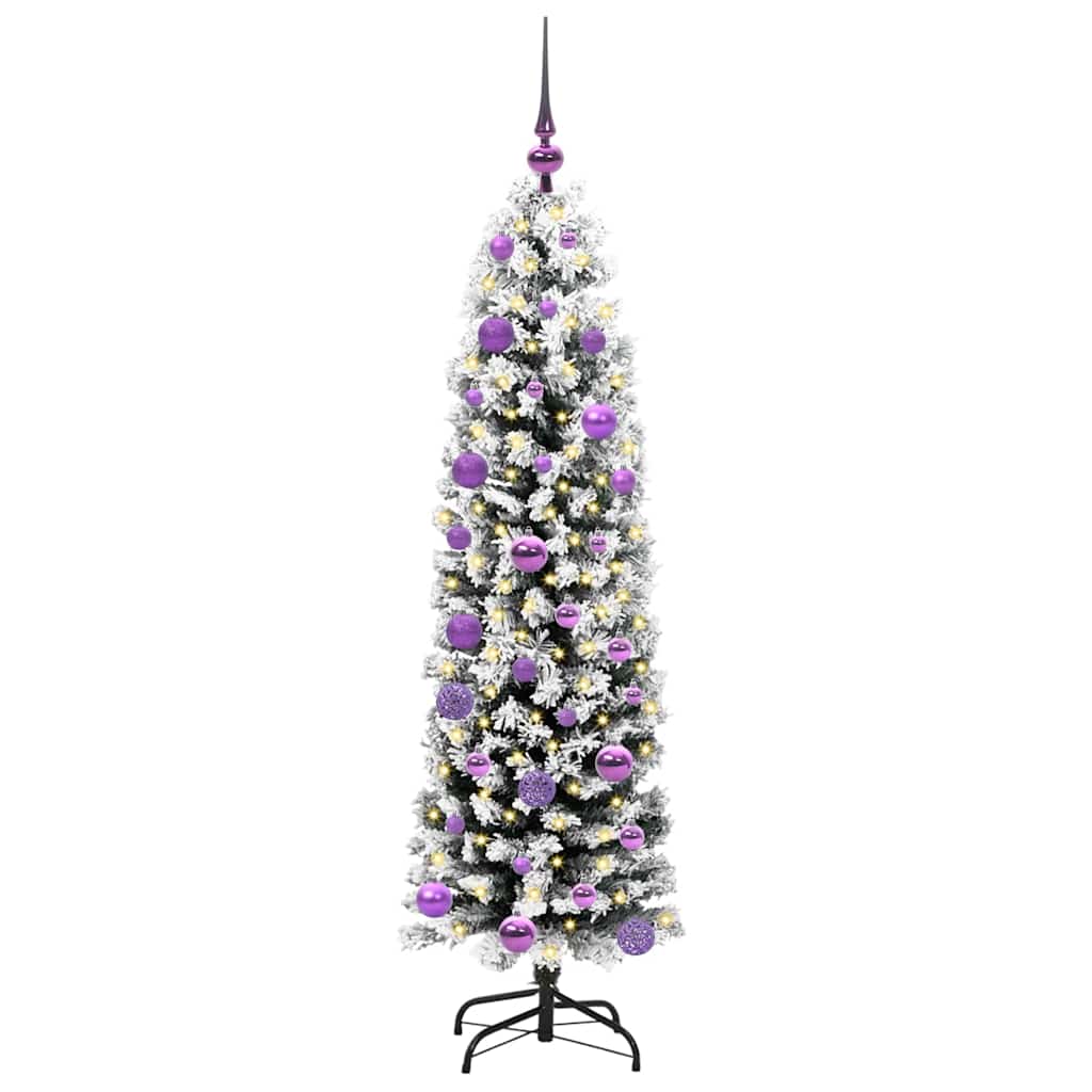 Albero di Natale artificiale con 150 LED e supporto, verde, 150 cm