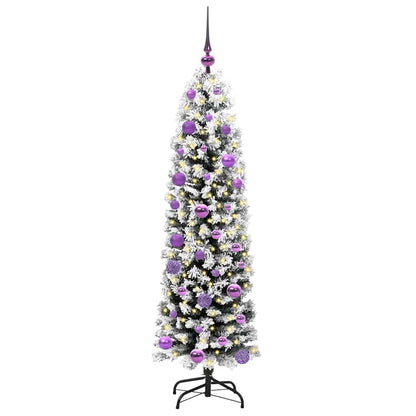 Albero di Natale artificiale con 150 LED e supporto, verde, 150 cm