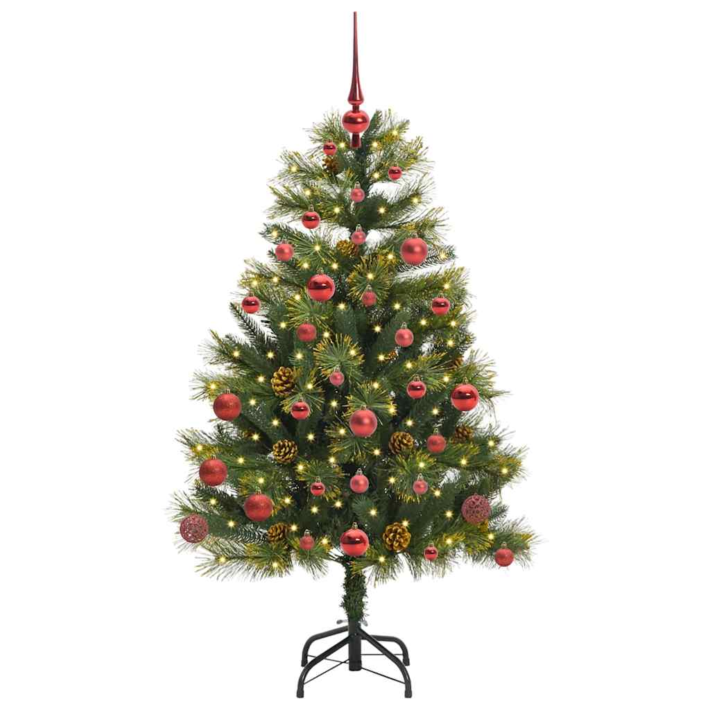 Künstlicher klappbarer Weihnachtsbaum mit Tannenzapfen 150 cm