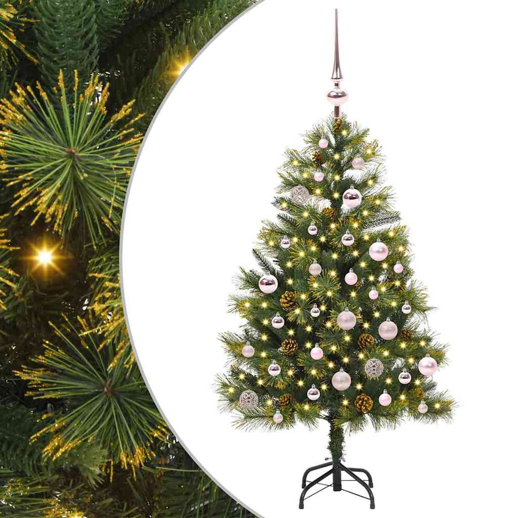 Künstlicher klappbarer Weihnachtsbaum mit Tannenzapfen 150 cm