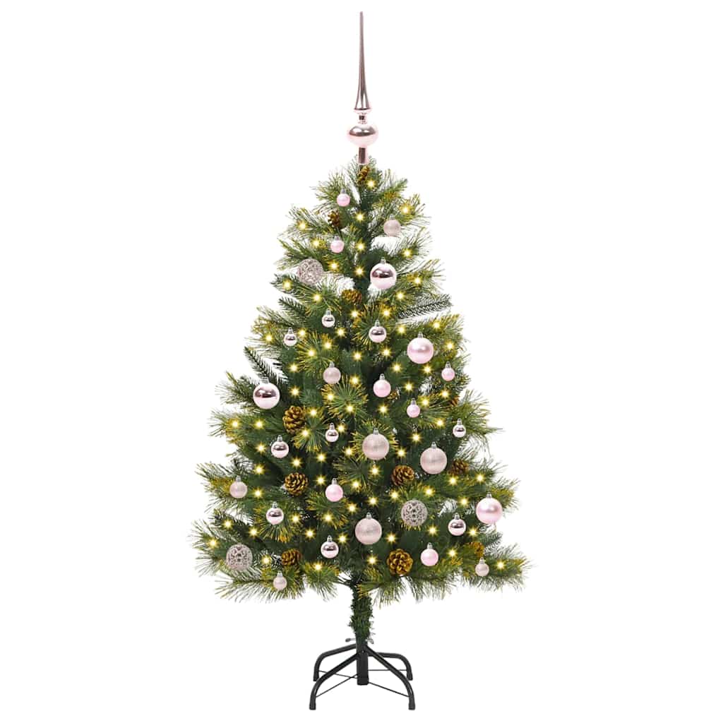 Künstlicher klappbarer Weihnachtsbaum mit Tannenzapfen 150 cm