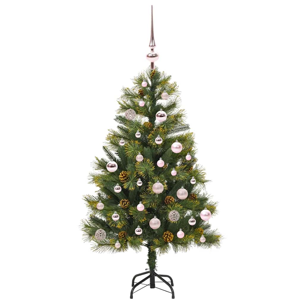 Künstlicher klappbarer Weihnachtsbaum mit Tannenzapfen 150 cm