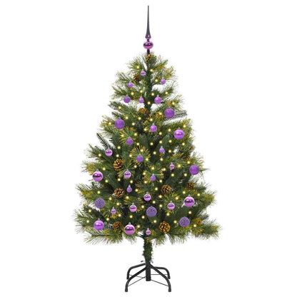 Künstlicher klappbarer Weihnachtsbaum mit Tannenzapfen 150 cm