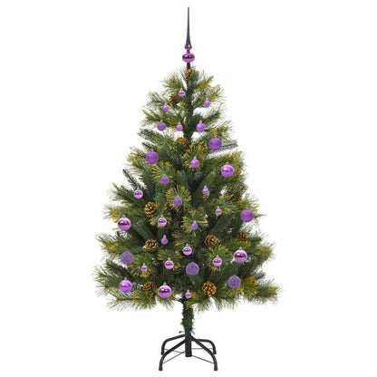 Künstlicher klappbarer Weihnachtsbaum mit Tannenzapfen 150 cm