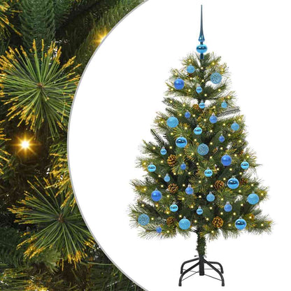 Künstlicher klappbarer Weihnachtsbaum mit Tannenzapfen 150 cm