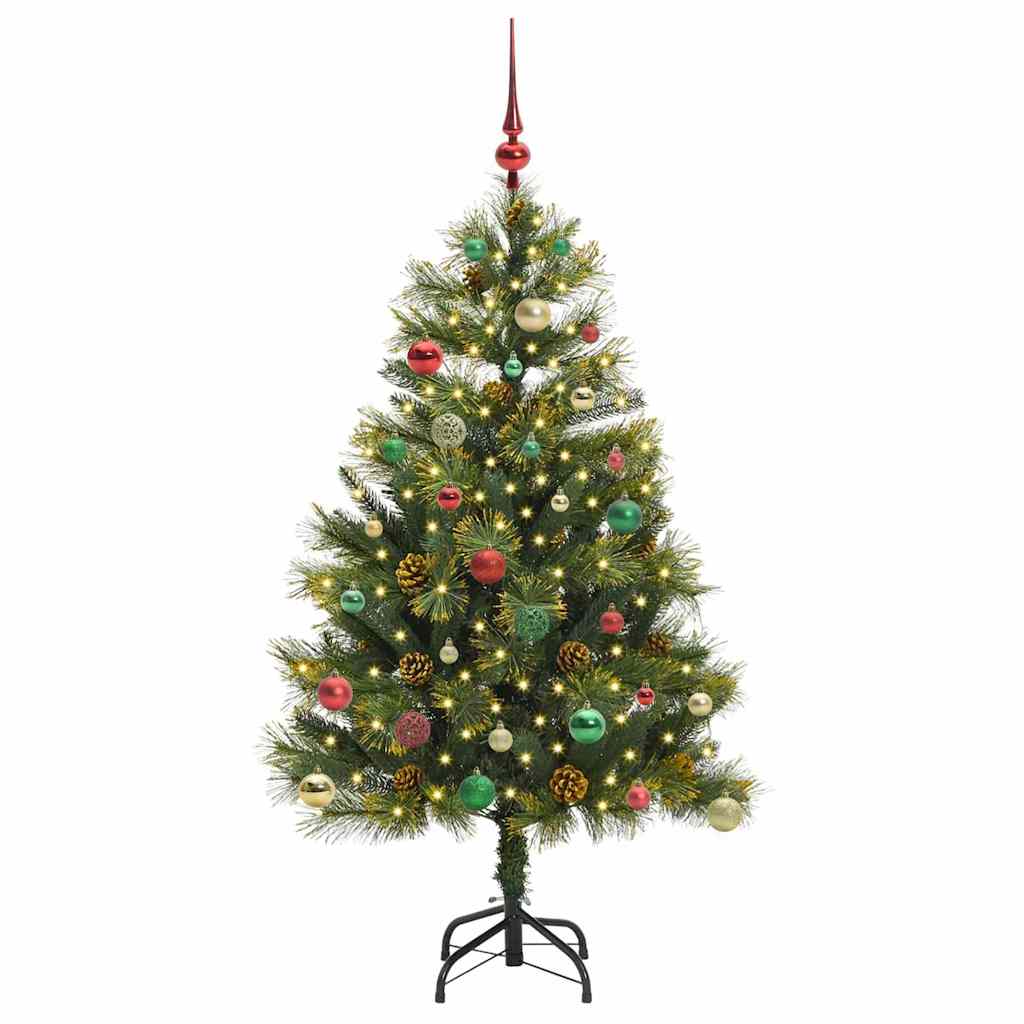 Künstlicher klappbarer Weihnachtsbaum mit Tannenzapfen 150 cm