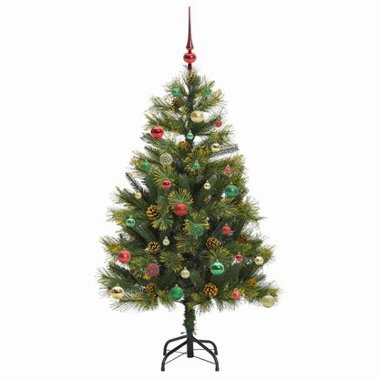 Künstlicher klappbarer Weihnachtsbaum mit Tannenzapfen 150 cm