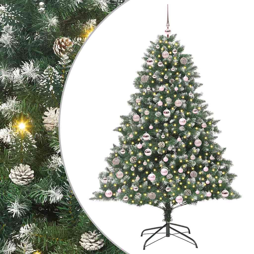 Künstlicher Weihnachtsbaum mit 300 LEDs mit Ständer Grün 180 cm