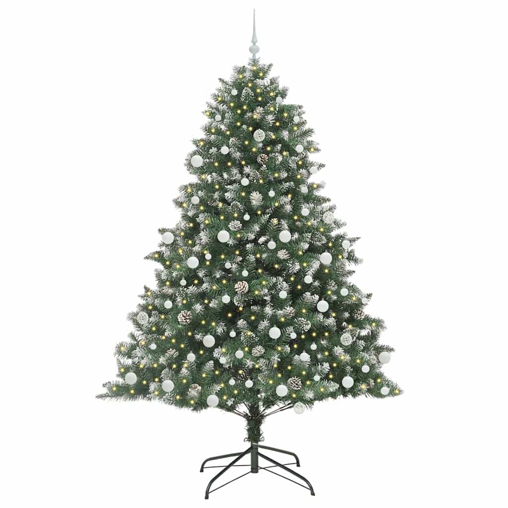 Künstlicher Weihnachtsbaum mit 300 LEDs mit Ständer Grün 210 cm