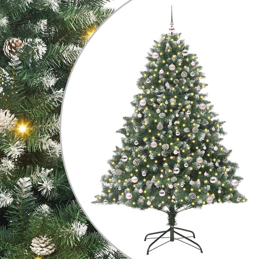 Künstlicher Weihnachtsbaum mit 300 LEDs mit Ständer Grün 240 cm