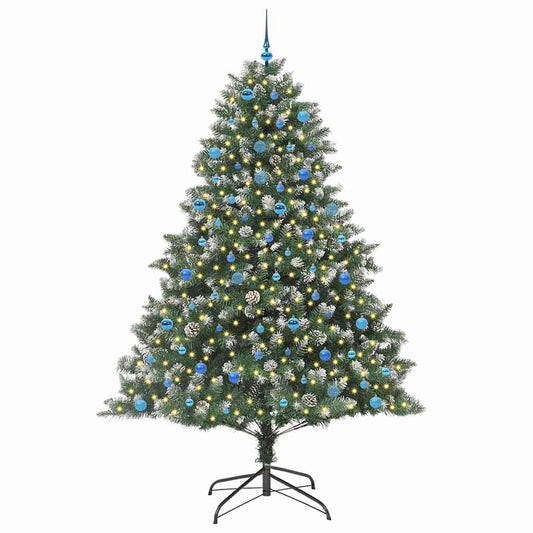 Künstlicher Weihnachtsbaum mit 300 LEDs mit Ständer Grün 240 cm
