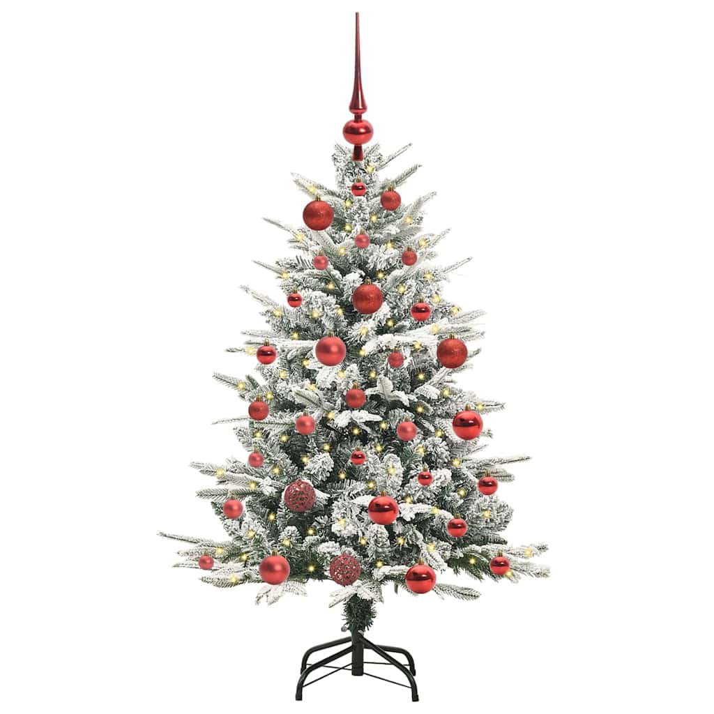 Künstlicher vorbeleuchteter Weihnachtsbaum mit Kugelset Grün