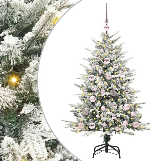 Künstlicher vorbeleuchteter Weihnachtsbaum mit Kugelset Grün