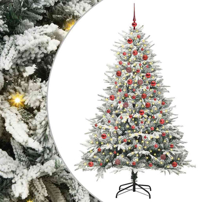 Künstlicher vorbeleuchteter Weihnachtsbaum mit Kugelset Grün