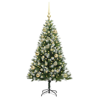 Albero di Natale artificiale pieghevole con neve che ricopre 120 cm