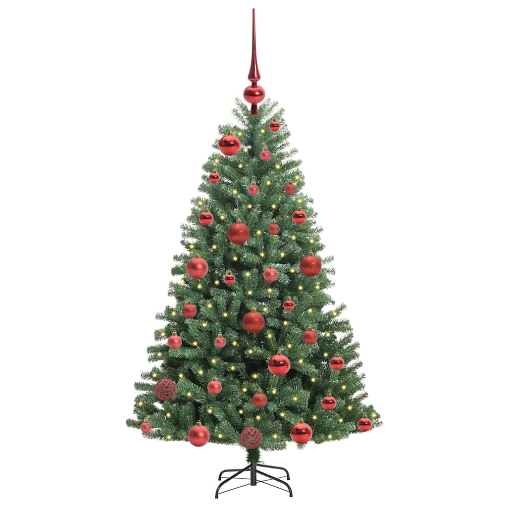 Künstlicher klappbarer Weihnachtsbaum mit 150 LEDs Grün 120 cm