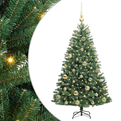 Künstlicher klappbarer Weihnachtsbaum mit 150 LEDs Grün 120 cm
