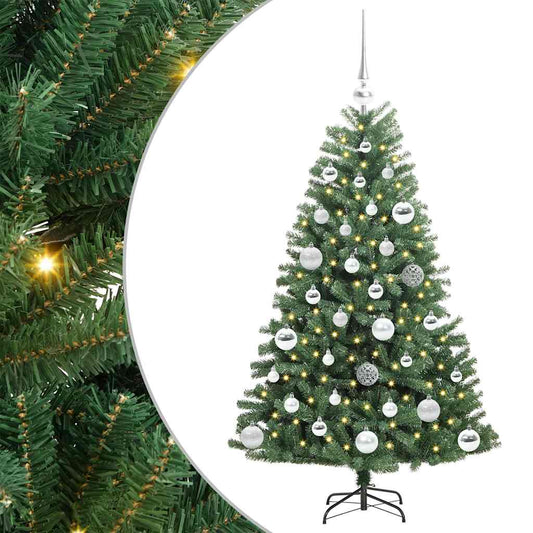 Künstlicher klappbarer Weihnachtsbaum mit 150 LEDs Grün 120 cm