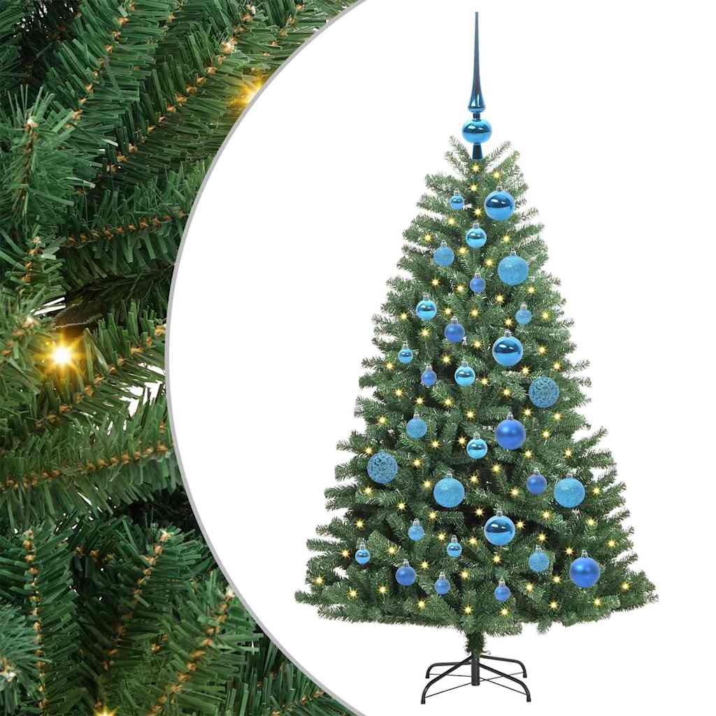 Künstlicher klappbarer Weihnachtsbaum mit 150 LEDs Grün 120 cm