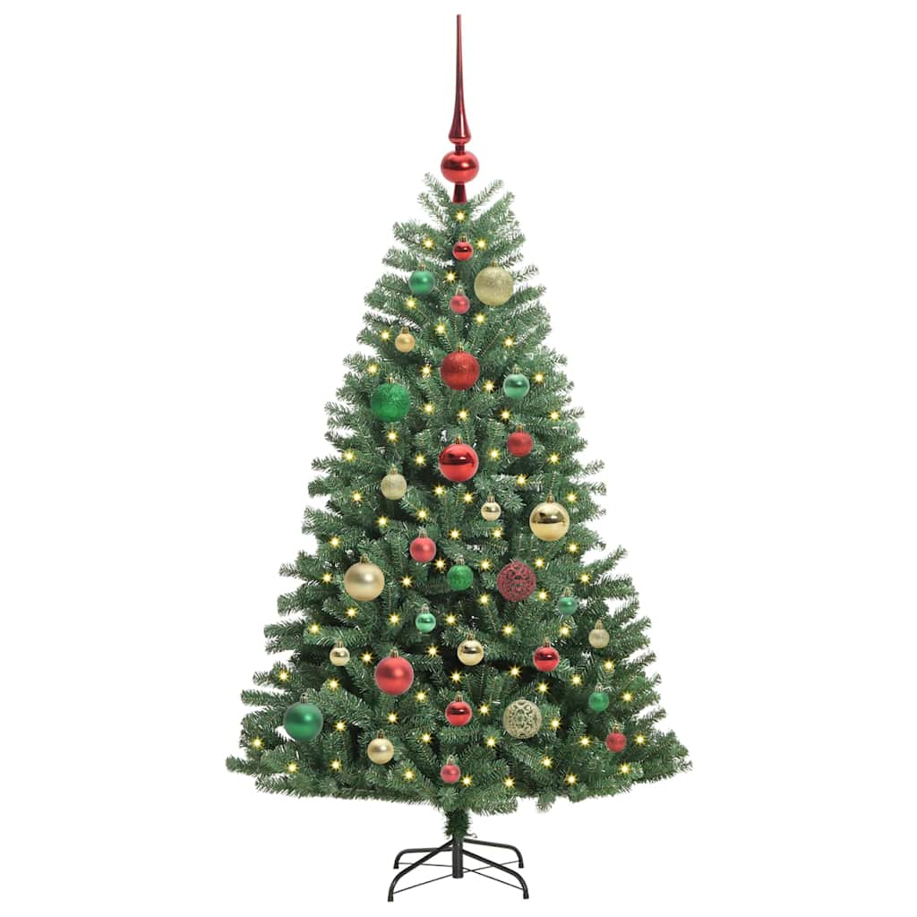 Künstlicher klappbarer Weihnachtsbaum mit 150 LEDs Grün 120 cm
