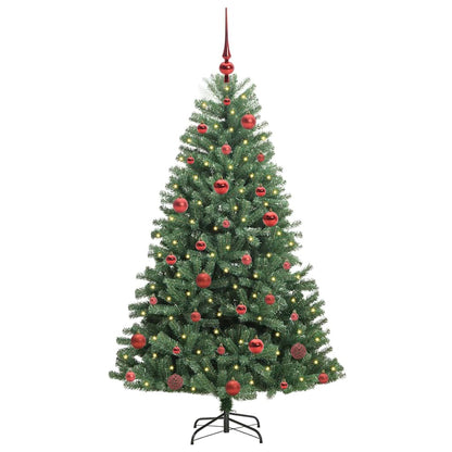 Künstlicher klappbarer Weihnachtsbaum mit 150 LEDs Grün 150 cm