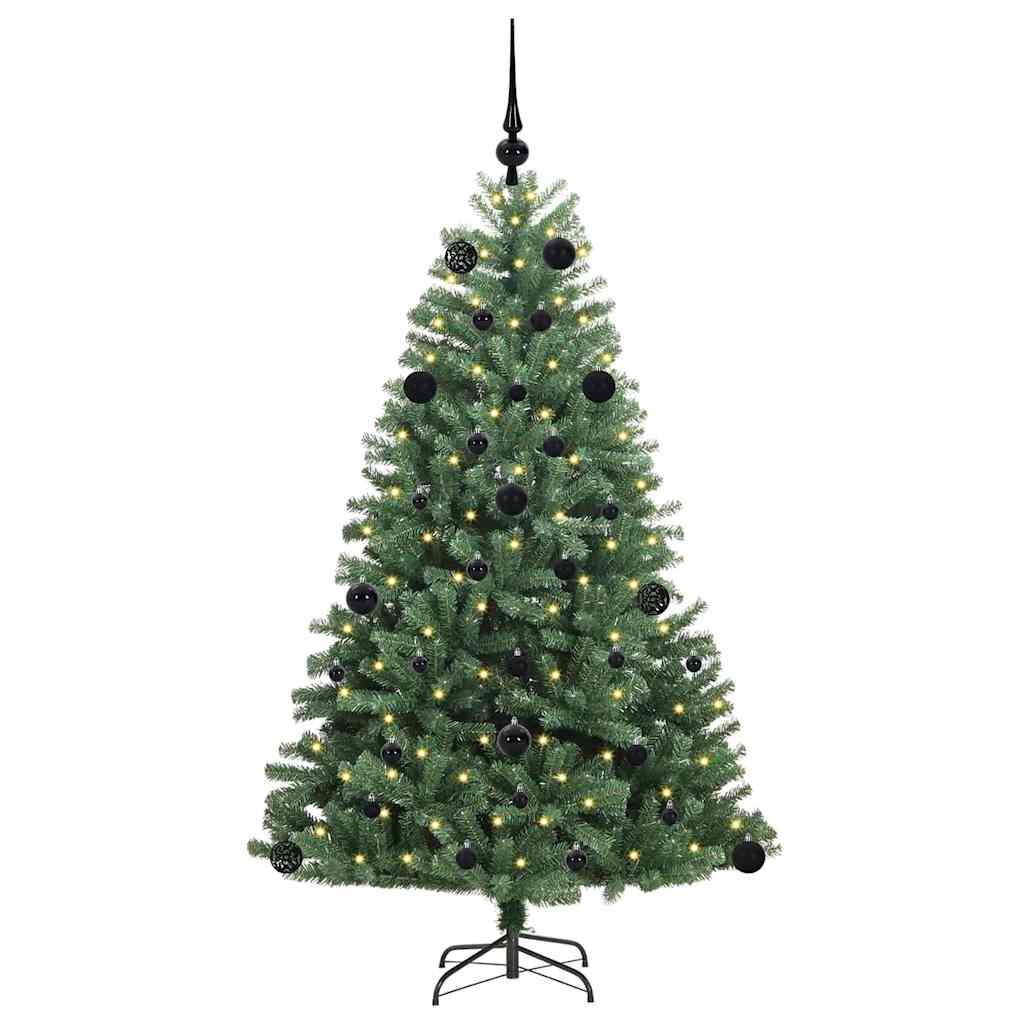 Künstlicher klappbarer Weihnachtsbaum mit 150 LEDs Grün 150 cm