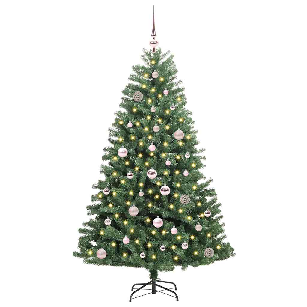 Künstlicher klappbarer Weihnachtsbaum mit 150 LEDs Grün 150 cm