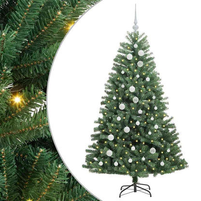 Künstlicher klappbarer Weihnachtsbaum mit 150 LEDs Grün 150 cm